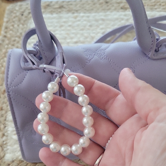 Betsey Johnson Lilac Mini Bag with Pearl Accent - Picture 3 of 13